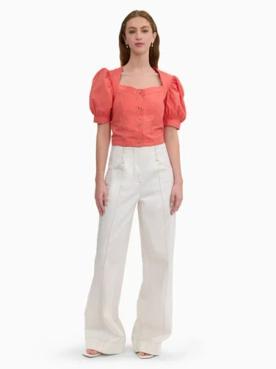 Rebecca Taylor Brielle Poplin Shirt In Pink