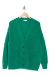 Rebecca Taylor Brushed Mohair Blend Cardigan In Jade