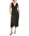 Rebecca Taylor Button Front Midi Dress In Black