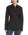 Rebecca Taylor Corseted Button Down In Black