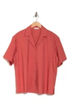 REBECCA TAYLOR REBECCA TAYLOR CABANA SHORT SLEEVE LINEN BLEND SHIRT