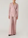 Rebecca Taylor Calvary Twill Double Breasted Blazer In Pink