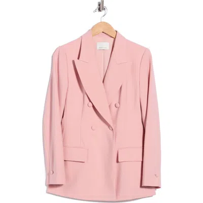 Rebecca Taylor Calvary Twill Double Breasted Blazer In Calamine Pink