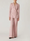 Shop Rebecca Taylor Calvary Twill Double Breasted Blazer In Calamine Pink