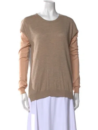 Pre-owned Rebecca Taylor Cashmere Scoop Neck Sweater In Neutral