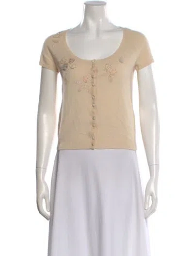 Pre-owned Rebecca Taylor Cashmere Scoop Neck Sweater In Neutral