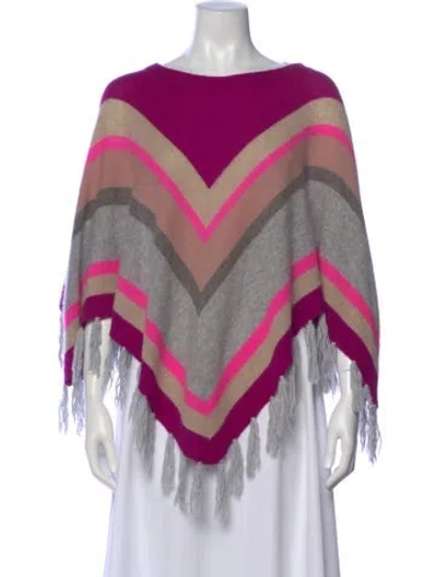 Pre-owned Rebecca Taylor Cashmere Striped Sweater In Gray