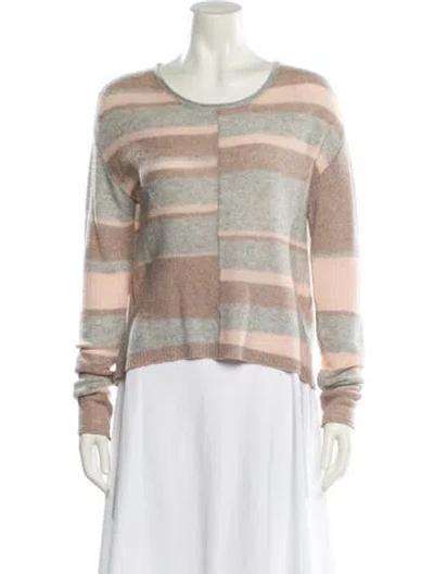 Pre-owned Rebecca Taylor Cashmere Striped Sweater In Neutral