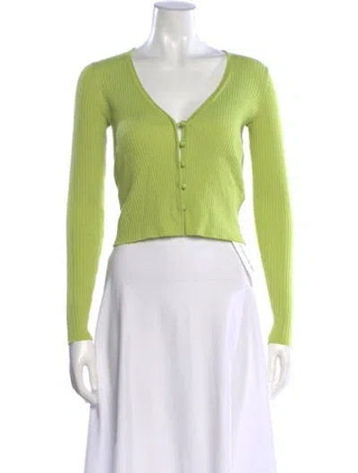 Pre-owned Rebecca Taylor Cashmere V-neck Sweater In Green