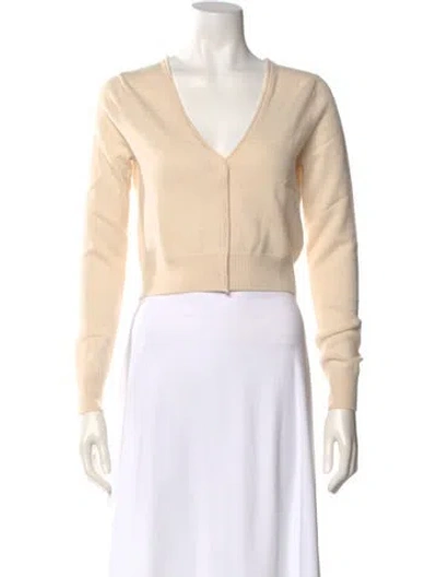 Pre-owned Rebecca Taylor Cashmere V-neck Sweater In Neutral