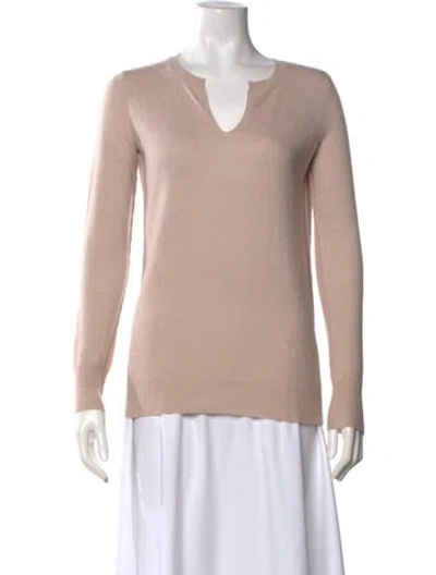 Pre-owned Rebecca Taylor Cashmere V-neck Sweater W/ Tags In Neutral