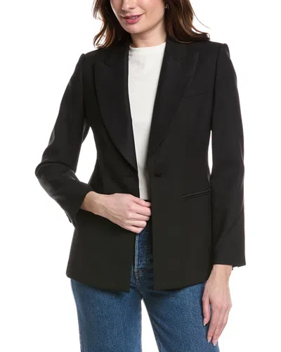 Rebecca Taylor Cavalry Twill Wool & Silk-blend Blazer In Black