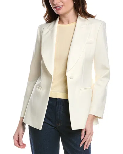 Rebecca Taylor Cavalry Twill Wool & Silk-blend Blazer In White