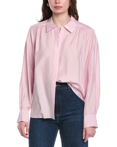 Rebecca Taylor Charm Silk Blouse In Pink