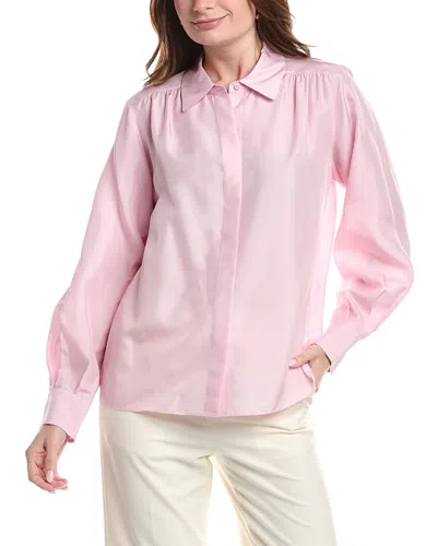Rebecca Taylor Charm Silk Blouse In Pink