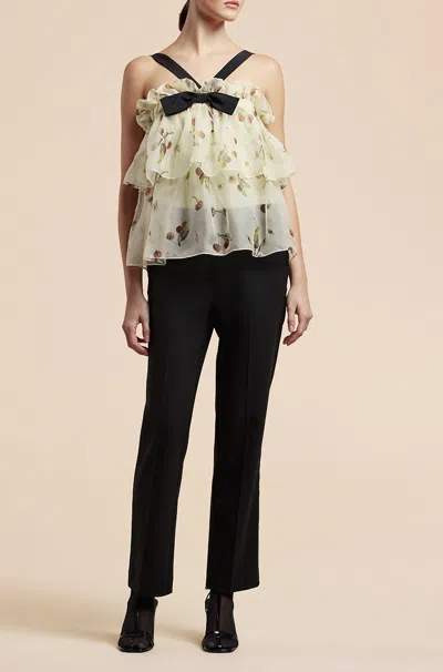 Rebecca Taylor Cherry Tiered Organza Top In Neutral