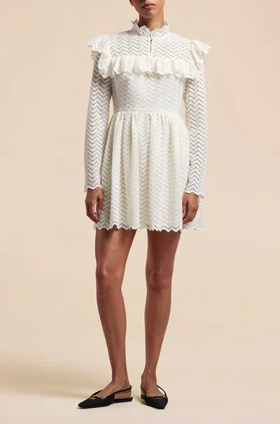 Rebecca Taylor Chevron Lace Mini Dress In White