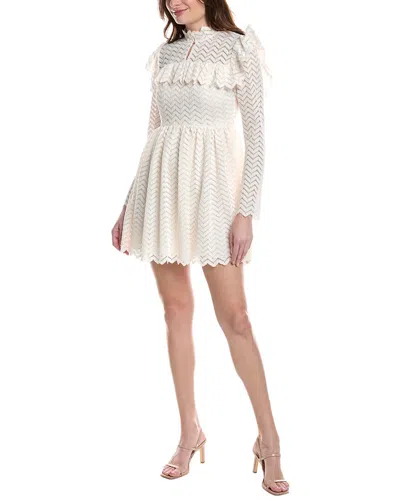 REBECCA TAYLOR CHEVRON LACE MINI DRESS