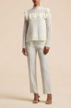 Rebecca Taylor Chevron Lace Top In Gardenia