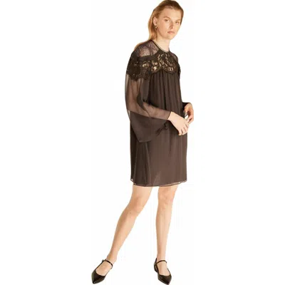 Rebecca Taylor Chiffon Long Sleeve Dress