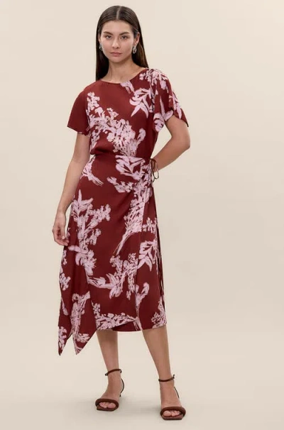 Rebecca Taylor Ciara Wrap Dress In Red