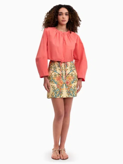 Rebecca Taylor Cleo Printed Skirt In Pink