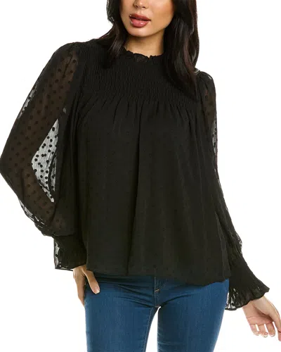 Rebecca Taylor Clip Dot Blouse In Nocolor