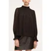 Rebecca Taylor Clip Dot Blouse In Black