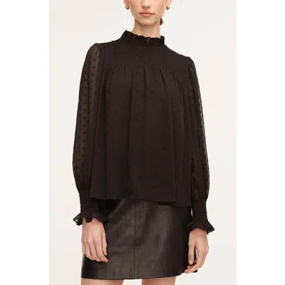 Rebecca Taylor Clip Dot Blouse In Black