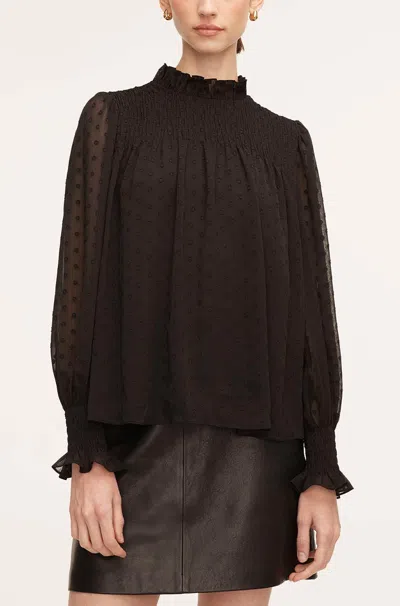 Rebecca Taylor Clip Dot Blouse In Black