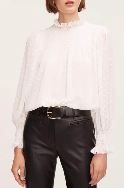 Rebecca Taylor Clip Dot Blouse In White