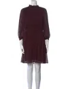 REBECCA TAYLOR CLIP DOT MINI DRESS IN PORT