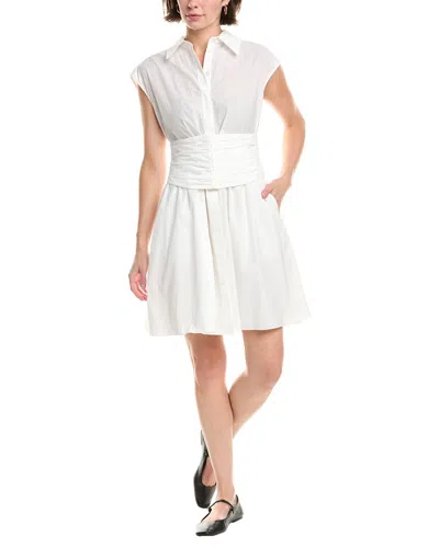 Rebecca Taylor Collared Mini Dress In Neutral