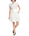 Rebecca Taylor Collared Mini Dress In White