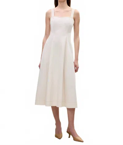 Rebecca Taylor Cora Denim Dress In Eggshell White In Beige