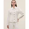Rebecca Taylor Cora Denim Jacket In Eggshell Wash