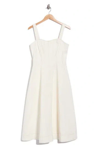 Rebecca Taylor Cora Denim Midi Dress In Eggshell Wash
