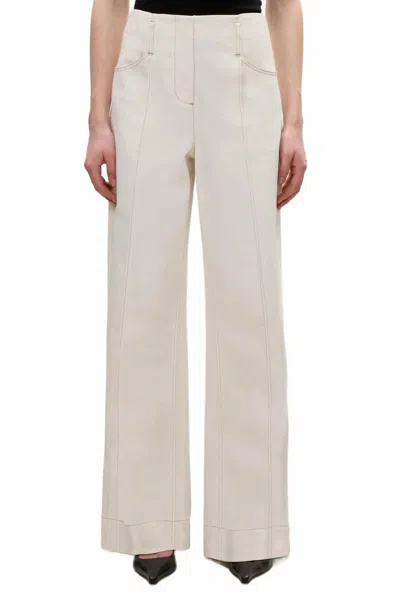 Rebecca Taylor Cora Denim Pants In Eggshell In White