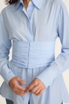 Rebecca Taylor Corseted Button Down In Oxford