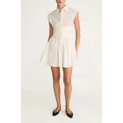 Rebecca Taylor Corseted Mini Dress In Milk