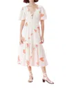 Rebecca Taylor Cotton Boho Midi Dress In White In White