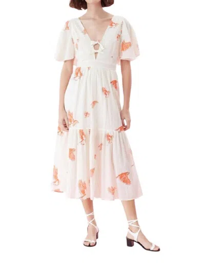 Rebecca Taylor Cotton Boho Midi Dress In White