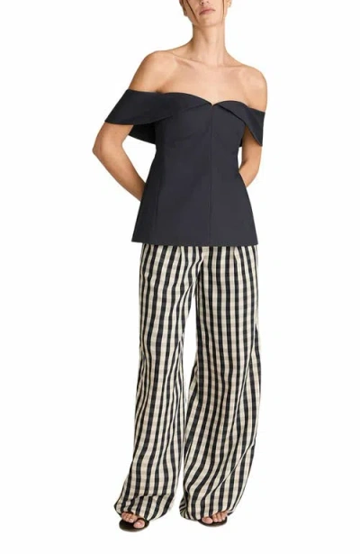 Rebecca Taylor Cotton Sateen Draped Shoulder Top