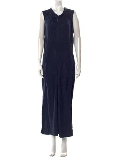 Pre-owned Rebecca Taylor Cowl Neck Jumpsuit In Blue