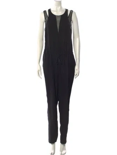 Pre-owned Rebecca Taylor Crew Neck Jumpsuit In Black