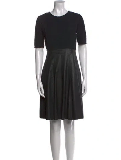 Pre-owned Rebecca Taylor Crew Neck Knee-length Dress In Black