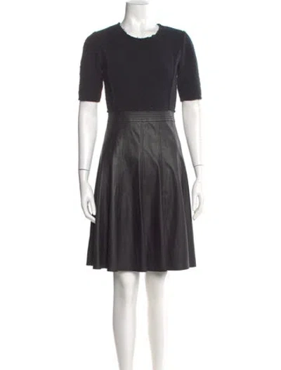 Pre-owned Rebecca Taylor Crew Neck Knee-length Dress In Black
