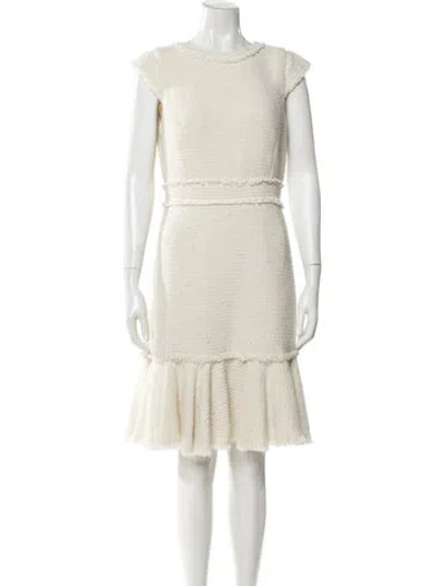 Pre-owned Rebecca Taylor Crew Neck Knee-length Dress In Neutral
