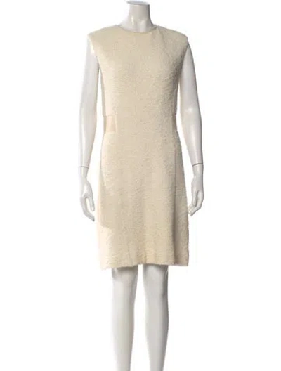 Pre-owned Rebecca Taylor Crew Neck Knee-length Dress In Neutral