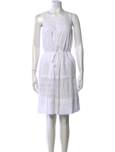 Pre-owned Rebecca Taylor Crew Neck Knee-length Dress In White